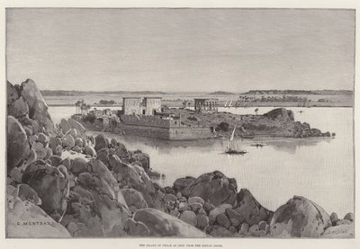 La isla de Filae vista desde la costa libia de Charles Auguste Loye